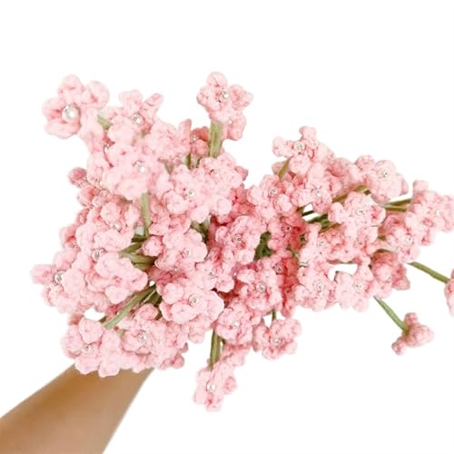 HYBZDKEOP，Gestrickte Blumen，Häkelblumen, 47cm Artificial Handmade Wedding Birthday Bouquet Decoration Arrangement Home Garden Fake Flower(Pink) von HYBZDKEOP