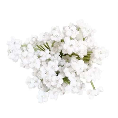 HYBZDKEOP，Gestrickte Blumen，Häkelblumen, 47cm Artificial Handmade Wedding Birthday Bouquet Decoration Arrangement Home Garden Fake Flower(White) von HYBZDKEOP