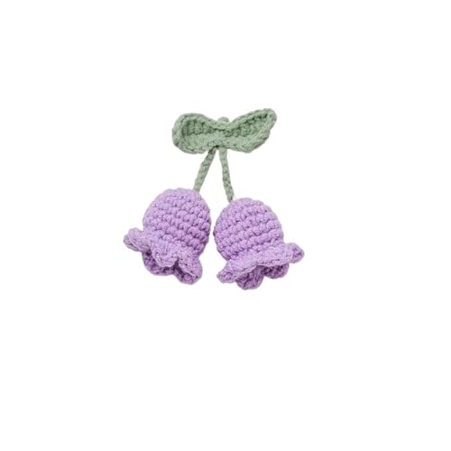 HYBZDKEOP，Gestrickte Blumen，Häkelblumen, Crochet Flower Lily Orchid Pendants HandCar Decor Bag Pendant Hanging Accessory Crochet(S5 10x3cm) von HYBZDKEOP