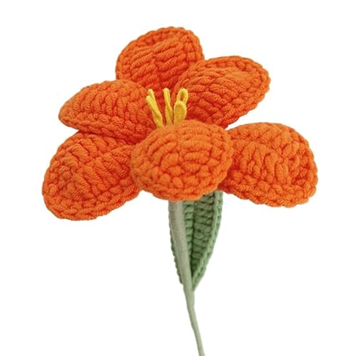 HYBZDKEOP，Gestrickte Blumen，Häkelblumen, Hand-Artificial Tulips Bouquet Cotton Yarn Crochet Fake Flowers for Wedding Home Table Decor(G) von HYBZDKEOP