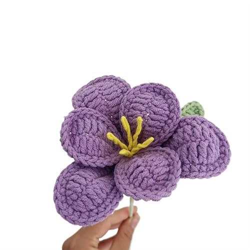 HYBZDKEOP，Gestrickte Blumen，Häkelblumen, Hand-Artificial Tulips Bouquet Cotton Yarn Crochet Fake Flowers for Wedding Home Table Decor(K) von HYBZDKEOP