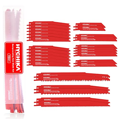 HYCHIKA Säbelsägeblätter Set, 32PCS Sägeblätter Säbelsäge Holz, zum Schneiden von Metall und Holz mit Organizer Koffer von HYCHIKA BETTER TOOLS FOR BETTER LIFE