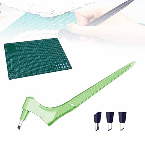 HYDZSWZX 360 Grad drehbares Schneidewerkzeug, Bastel-Schneidewerkzeug, präzise, ​​hohe Sicherheit for Bastel-Hobby, Scrapbooking, Schablonenmatten-Schneiden, Modellbau(Green) von HYDZSWZX