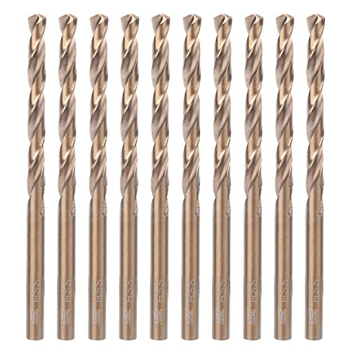 HSS-Hochgeschwindigkeitsstahl-Spiralbohrer mit geradem Schaft, 10-teiliges Set, Edelstahl-Eisenplatte, 4,0, 4,5, 5,0, 5,5 mm (5.5mm 10 pieces per box/fully ground 4341) von HYEIUIRA