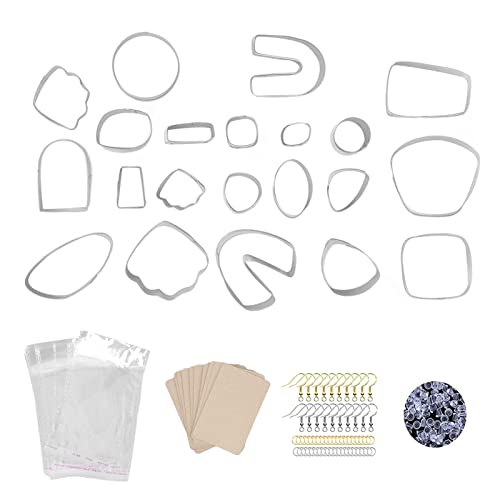 HYEIUIRA 121 pièces Kit de fabrication de boucles d'oreilles en argile polymère en acier inoxydable avec 21 coupe-boucles d'oreilles pour l'artisanat de bijoux en argile von HYEIUIRA