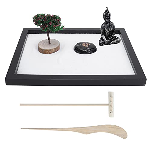 HYEIUIRA Zen Garden Kit Mini Meditation Japanisches Sandtablett Tischdekoration für Home Office von HYEIUIRA