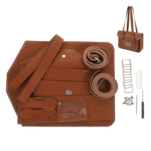 HYFEUOKF Leder Tasche Machen Kit 1 Satz DIY-Leder-Stricktaschen-Herstellungsset PU-Leder-Taschen-Herstellungsset als Geschenk Für die Herstellung von Taschen, Handtaschen, DIY von HYFEUOKF