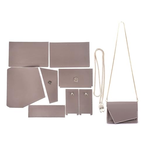 HYFEUOKF Leder Tasche Machen Kit Leder-Material-Set for Lippenstift, Make-up, Telefon, eine Umhängetasche, Handtasche, DIY, handgefertigt Für die Herstellung von Taschen, Handtaschen, DIY(Grey Color) von HYFEUOKF