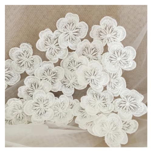 HYFEUOKF Spitze Applique 5 Stücke Blume Spitze Patch Applique for Hochzeit Kleid Haarnadel Brosche Zubehör Dentelle Parches Für Brautkleider, Dekoration(Style1) von HYFEUOKF