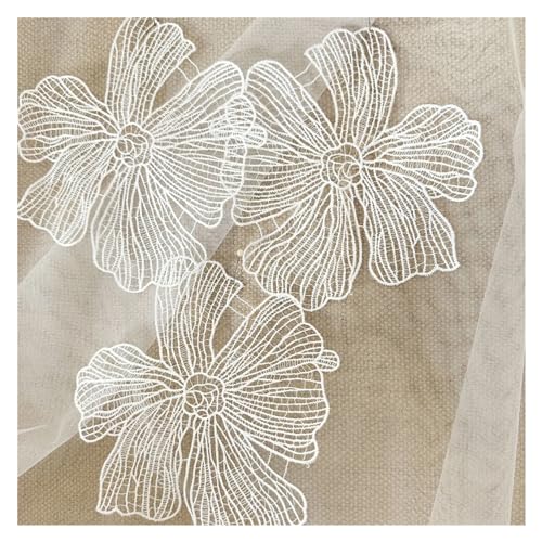 HYFEUOKF Spitze Applique 5 Stücke Blume Spitze Patch Applique for Hochzeit Kleid Haarnadel Brosche Zubehör Dentelle Parches Für Brautkleider, Dekoration(Style10) von HYFEUOKF