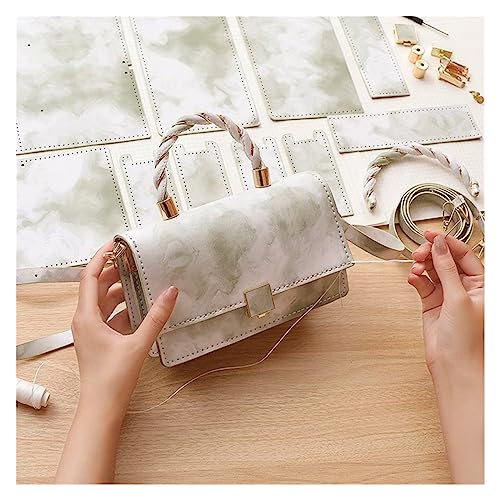 Leder Tasche machen Kit 5 teile/satz Handgemachte Handtasche Pu Leder Griff Schulter Tasche Zubehör for Frauen DIY Rucksack Hand Nähen Mit Nähen Werkzeuge Für die Herstellung von Taschen, Handtaschen, von HYFEUOKF