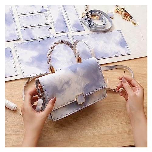 Leder Tasche machen Kit 5 teile/satz Handgemachte Handtasche Pu Leder Griff Schulter Tasche Zubehör for Frauen DIY Rucksack Hand Nähen Mit Nähen Werkzeuge Für die Herstellung von Taschen, Handtaschen, von HYFEUOKF