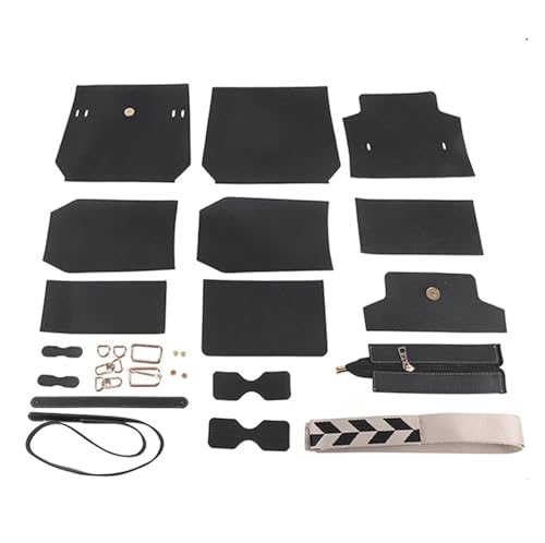 Leder Tasche machen Kit DIY handgemachte gewebte Tasche Handtasche Frauen Einkaufstasche Dame Schultertaschen PU Leder Mode Handtasche Für die Herstellung von Taschen, Handtaschen, DIY(Black) von HYFEUOKF