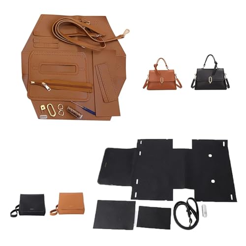 Leder Tasche machen Kit Frauen Schulter Handtasche Einfache Herstellung Handgemachte DIY PU Leder Tasche Stricken Set Material Zubehör for Hand Nähen Tasche Für die Herstellung von Taschen, Handtasche von HYFEUOKF