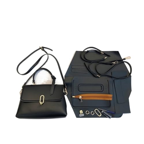 Leder Tasche machen Kit Schultergurt handgemachte Handtasche Tasche Set Leder Tasche unten Tasche Abdeckung Hardware Zubehör for Frauen Diy Schultertasche Für die Herstellung von Taschen, Handtaschen, von HYFEUOKF