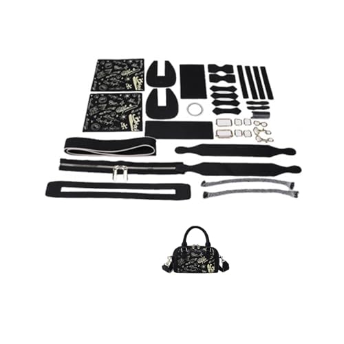 Leder Tasche machen Kit Zubehör Einfaches DIY-Handnähtaschen-Set Herstellungsset Handgefertigte Lederhandtasche Nähen Boston-Tasche mit Schultergurt for Frauen Für die Herstellung von Taschen, Handtas von HYFEUOKF