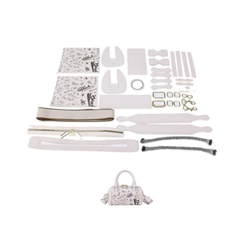 Leder Tasche machen Kit Zubehör Einfaches DIY-Handnähtaschen-Set Herstellungsset Handgefertigte Lederhandtasche Nähen Boston-Tasche mit Schultergurt for Frauen Für die Herstellung von Taschen, Handtas von HYFEUOKF