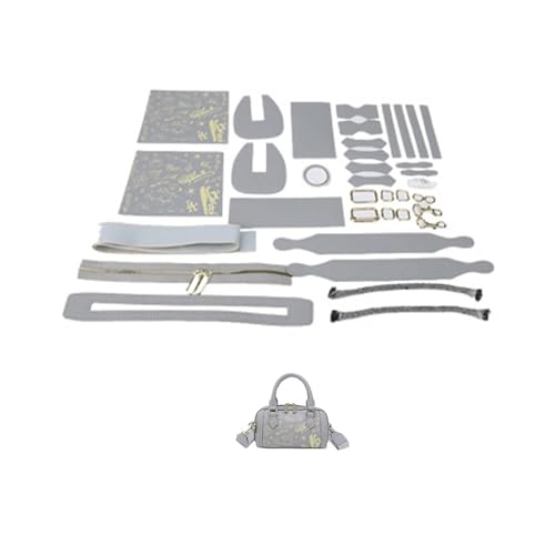 Leder Tasche machen Kit Zubehör Einfaches DIY-Handnähtaschen-Set Herstellungsset Handgefertigte Lederhandtasche Nähen Boston-Tasche mit Schultergurt for Frauen Für die Herstellung von Taschen, Handtas von HYFEUOKF