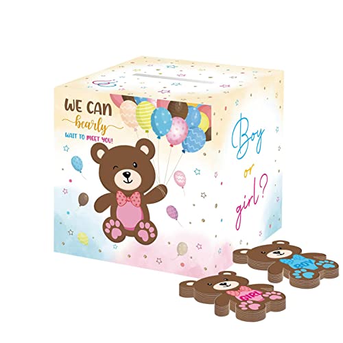 HYFOL Geschlecht offenbaren Box Dekorationen,Paper Box Gender Reveal Idea Spiele | Baby Vote Game Gender Reveal Box für Babyparty-Party-Mittelstücke von HYFOL