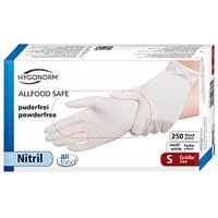 HYGOSTAR unisex Einmalhandschuhe ALLFOOD SAFE weiß Größe S 250 St. von HYGOSTAR