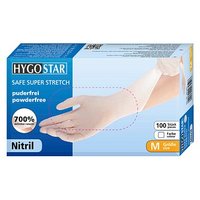 HYGOSTAR unisex Einmalhandschuhe SAFE SUPER STRETCH weiß Größe M 100 St. von HYGOSTAR