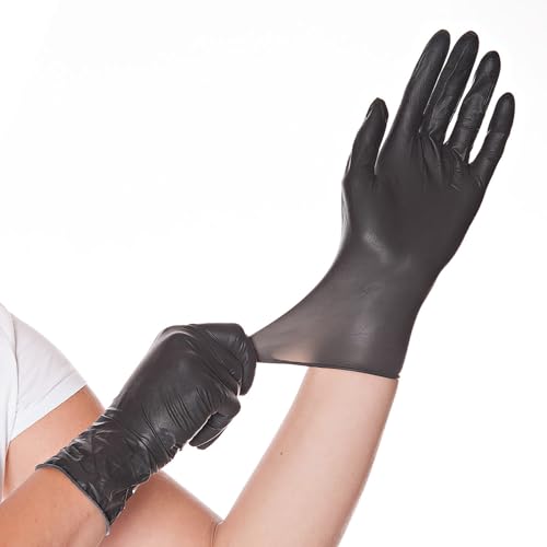 Hygostar Latexhandschuhe Diablo | puderfrei, Karton, schwarz, 9/L, 24cm, 1000 Stück Karton 7/S 24cm schwarz von HYGOSTAR