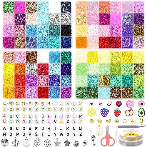 HYHJMISTY 28000PCS 3mm Perlen für Armbänder, Glasperlen zum Auffädeln für Armbänder Selber Machen, Armband Perlen für DIY Armband Schmuckherstellung von HYHJMISTY