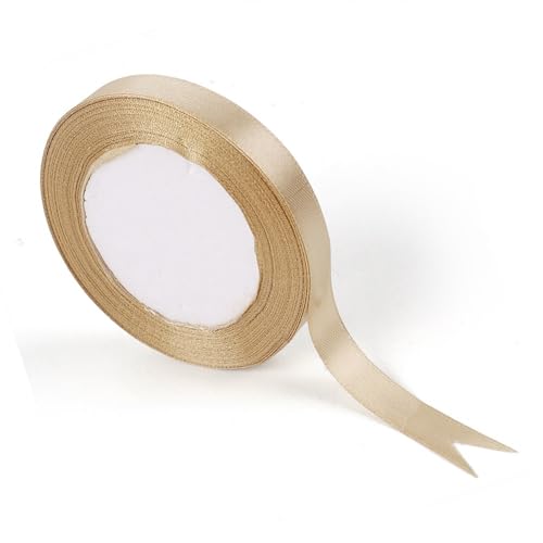 Bänder for Basteln, 1 Rolle Geschenkband, Champagner-Gold, Verpackungsband, Schärpe, Hochzeitsfeierzubehör, Event, Jubiläum, Bankett-Dekoration(1.2cmx22m) von HYQING