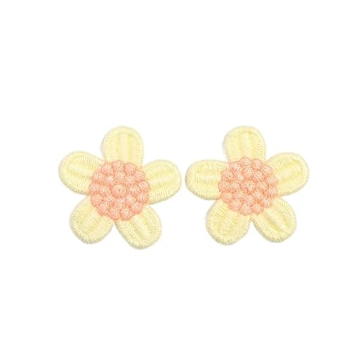 Gestickte Aufnäher, gestickte Aufkleber, 30 Stück kleine gehäkelte Blumen-Aufnäher, Stickerei, Aufnäher, for Aufbügeln, chinesische Applikationen for Kleidung, Aufnäher for Jeans, Stoff von HYQOUKLR