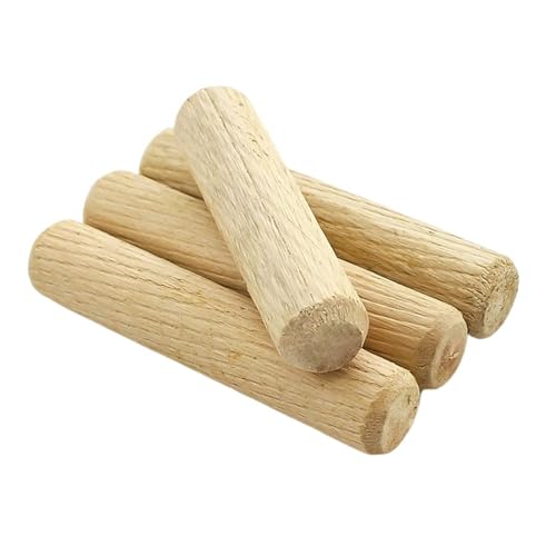 HYQOUKLR Holzdübel Massiv Hart, Stifte Holz Stangen Set Möbelbeschlag Holz Duo Dübel Stift M6/M8/M10/M12*Lmm 20/50/100Pcs(M10x50,20Pcs) von HYQOUKLR