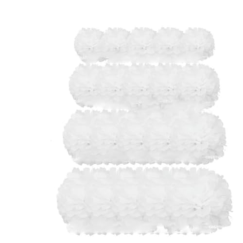 Papier Laterne, Papier pom poms Dekorationen, 20 Stück Pompons aus Seidenpapier, Pompons, Blumenbälle for Hochzeit, Raumdekoration, Partyzubehör, DIY, weiße hängende Papierblumen(Bianco) von HYQOUKLR