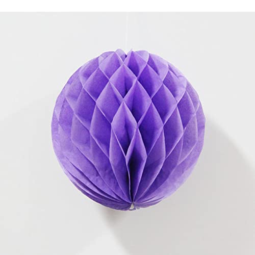 Papier Laterne, Papier pom poms Dekorationen, 5 Teile/los Multicolor Rot Waben Blume Ball Runde Hängen Papier Waben Bälle Laternen Dekorative Handwerk Party Hochzeit(Purple,4inch 10cm) von HYQOUKLR