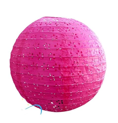 Papier Laterne, Papier pom poms Dekorationen, 8 zoll = 20 cm 5 teile/los Handgemachte Runde Öse Spitze Look Papier Laternen Hängen Hochzeit Geburtstag Party Urlaub Dekorationen(Fuchsia) von HYQOUKLR