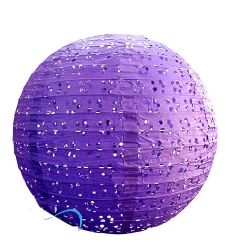 Papier Laterne, Papier pom poms Dekorationen, 8 zoll = 20 cm 5 teile/los Handgemachte Runde Öse Spitze Look Papier Laternen Hängen Hochzeit Geburtstag Party Urlaub Dekorationen(Purple) von HYQOUKLR