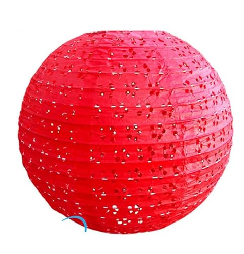 Papier Laterne, Papier pom poms Dekorationen, 8 zoll = 20 cm 5 teile/los Handgemachte Runde Öse Spitze Look Papier Laternen Hängen Hochzeit Geburtstag Party Urlaub Dekorationen(Rood) von HYQOUKLR