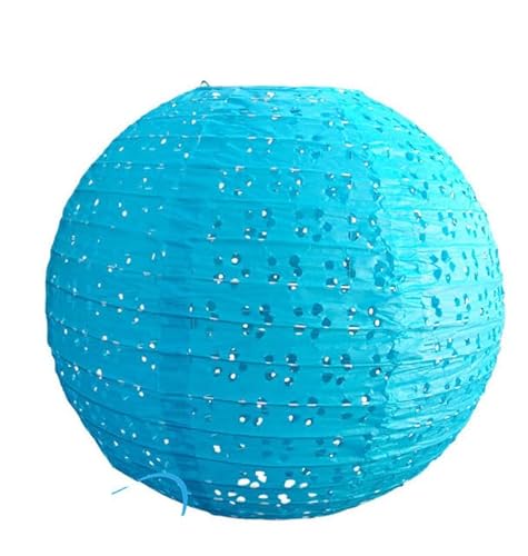 Papier Laterne, Papier pom poms Dekorationen, 8 zoll = 20 cm 5 teile/los Handgemachte Runde Öse Spitze Look Papier Laternen Hängen Hochzeit Geburtstag Party Urlaub Dekorationen(Turquoise) von HYQOUKLR