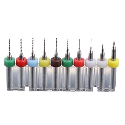 HYROOY 10 Stück 0,1 mm bis 1,0 mm Leiterplattenbohrer-Set, Werkzeug von HYROOY