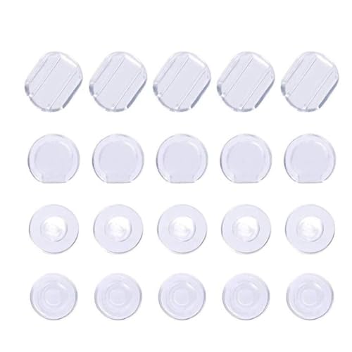 HYROOY 100 Stück Clip-on-Ohrring-Pads, Silikon-Clip-Ohrring-Pads, Komfort-Ohrring-Kissen für Clips auf Ohrringen, 4 Größen, transparent von HYROOY