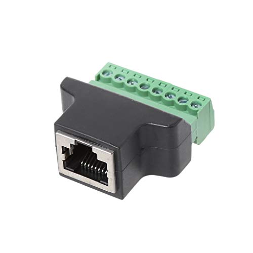 HYROOY RJ45-Buchse auf Schraube, 8-poliger Stecker, Ethernet-Kabel-Verlängerungsadapter, Kunststoff von HYROOY