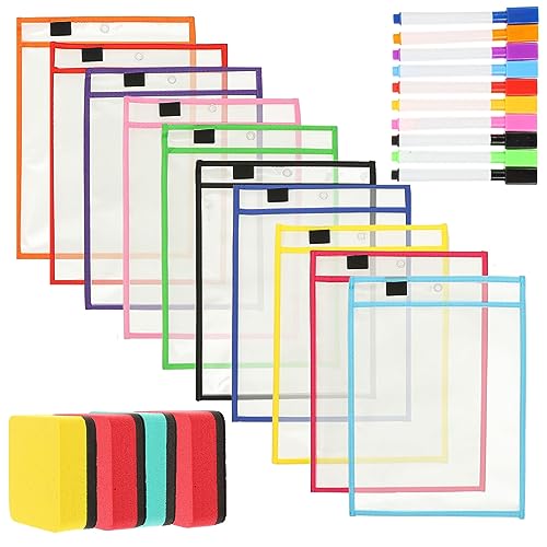 HYTROVE 1 Satz Trocken Abwischbarer Beutel Dokumenttasche Schälen Gürtel Kredit Sicher Behälter Wasserdichte Dokumentbeutel Verstärkter Reißverschluss Feuerfester Geldbeutel Colorful Pvc von HYTROVE