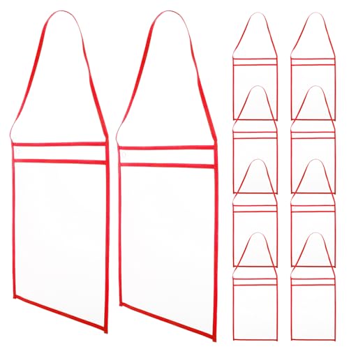 HYTROVE 10St löschbare Aktentasche hängende Wandmappe Hängemappen für den Aktenschrank übergroße, trocken abwischbare Taschen Dokumentenhalter transparenter Aktenhalter das Haustier rot von HYTROVE