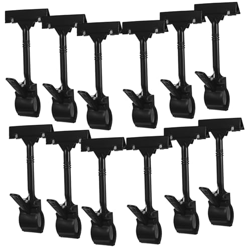 HYTROVE 12 Stk Clip Für Produktschilder Aus Kunststoff Handel Display-rack-klemme Etiketten Aufkleber Fahrkarte Drehbarer Clip-halterständer Chip-clips Verstellbarer Halteclip Plastik von HYTROVE