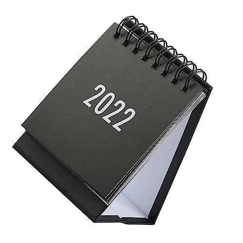 HYTROVE 1stk Tischkalender 2022 Notizblock-kalender Zeitplan Planer Kalender Stylischer Kalender Tischkalender Für 2022 Kreativer Kalender Schulkalender Spulenkalender 2022 Black Papier von HYTROVE