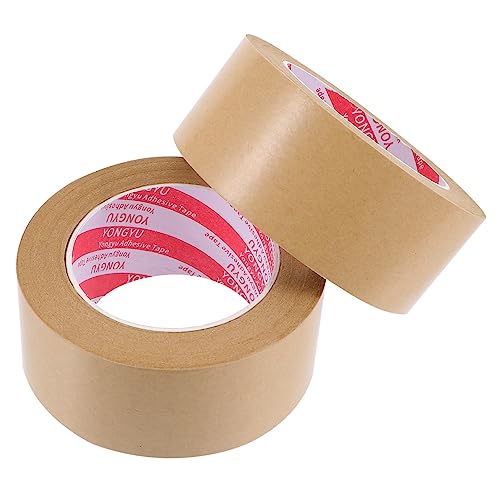 HYTROVE 2St Klebeband aus Kraftpapier Bandspender Bildrahmenband Glasfaserband Streifen Karton verpackungsmaterial packing tape Geschenkverpackungsband Klebeband mit hoher Viskosität Brown von HYTROVE