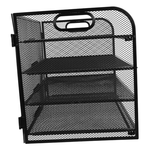 HYTROVE 4 Datei-Organizer kleiner Organizer mit Schubladen Spitze aktenordner aufbewahrungssystem schubladentrenner monitor halterung Stapelbare Bürotabletts Organisator aus Papier Black von HYTROVE