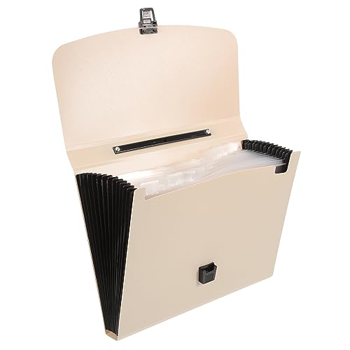 HYTROVE Tragbare Orgel tasche Artikel Magazin Dateien Rechnung erweiterbar Post ordner dokumentenmappe aktenmappen document folder Papier-Organizer-Halter Quittungshalter-Organisator Beige von HYTROVE