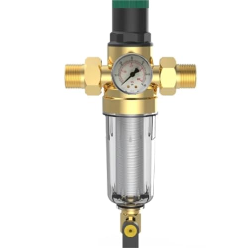 Ersatz 1 x DN15/DN20 verstellbares Wasserdruckminderer-Reduzierventil mit integriertem Filter/Manometer-Vorfilter-Wasserregelventil (mit DN15-Gelenk) von HYUYRFJR