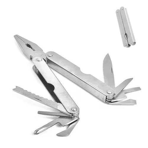 HZAOPZE 1 pcs Auto tragbares Mini-Außenhandwerkzeug, Multitool-Zangen-Schraubendreher, Zusammenklappbare tragbare Multifunktionszange, 147 mm, längere Größe, arbeitssparender von HZAOPZE