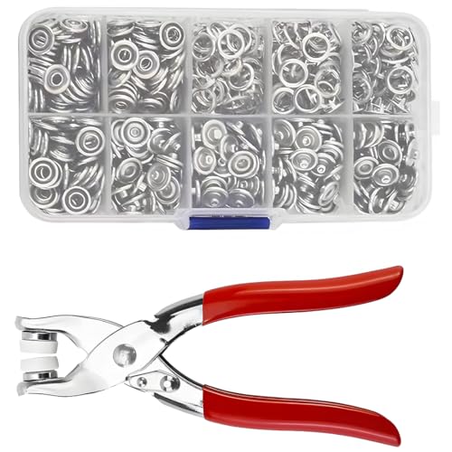 HZAOPZE 100 pcs Druckknöpfe Set Druckknöpfe Ohne Nähen Druckknöpfe Mit Rot Zange Druckknopf Set Mit Rot Zange Für Planen, Schiffe, Möbel, Segeltuch, Autozelte, In Einer Schachtel verpackt von HZAOPZE