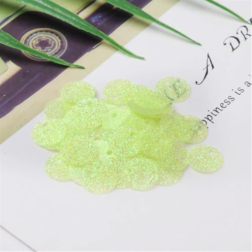 200Pcs 10mm Flache Runde Pailletten for Handwerk Para Manualidades(Fluorescent green) von HZLXF1